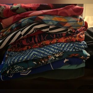 Assortment of luluroe leggings, size regular and sizes tall